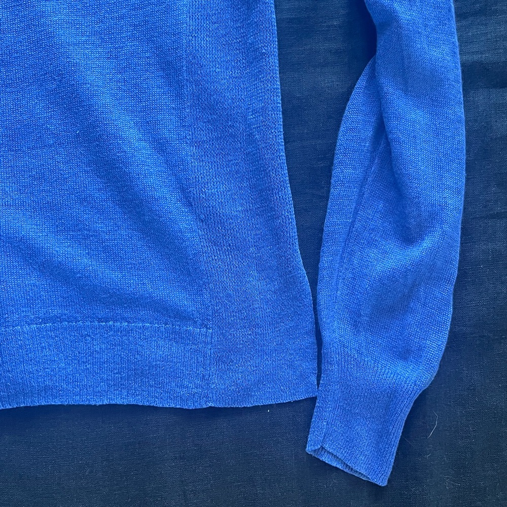 J. Crew Cornflower Blue Linen Long Sleeve Sweater XS - Picture 8 of 10